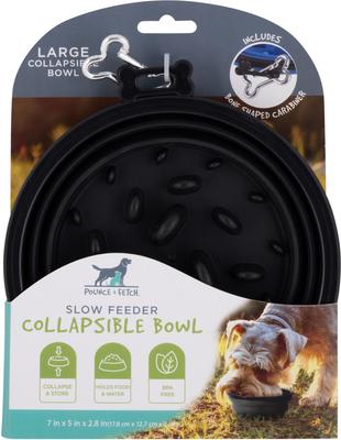 Show full view: Pounce + Fetch Slow Feeder Collapsible Bowl, Assorted Colors slide 6 of 7