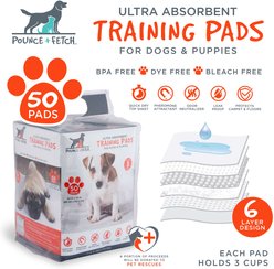Pounce + Fetch Ultra Absorbent Dog Training Pads, 50 count