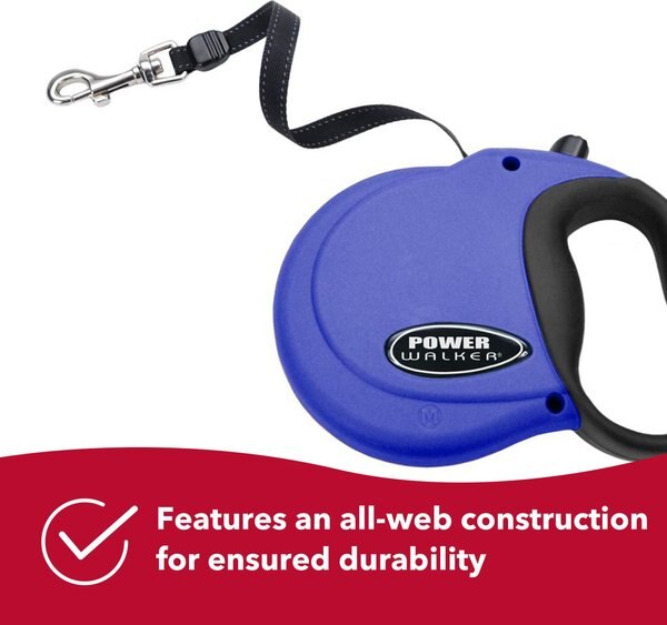 Power Walker Retractable Dog Leash, Blue