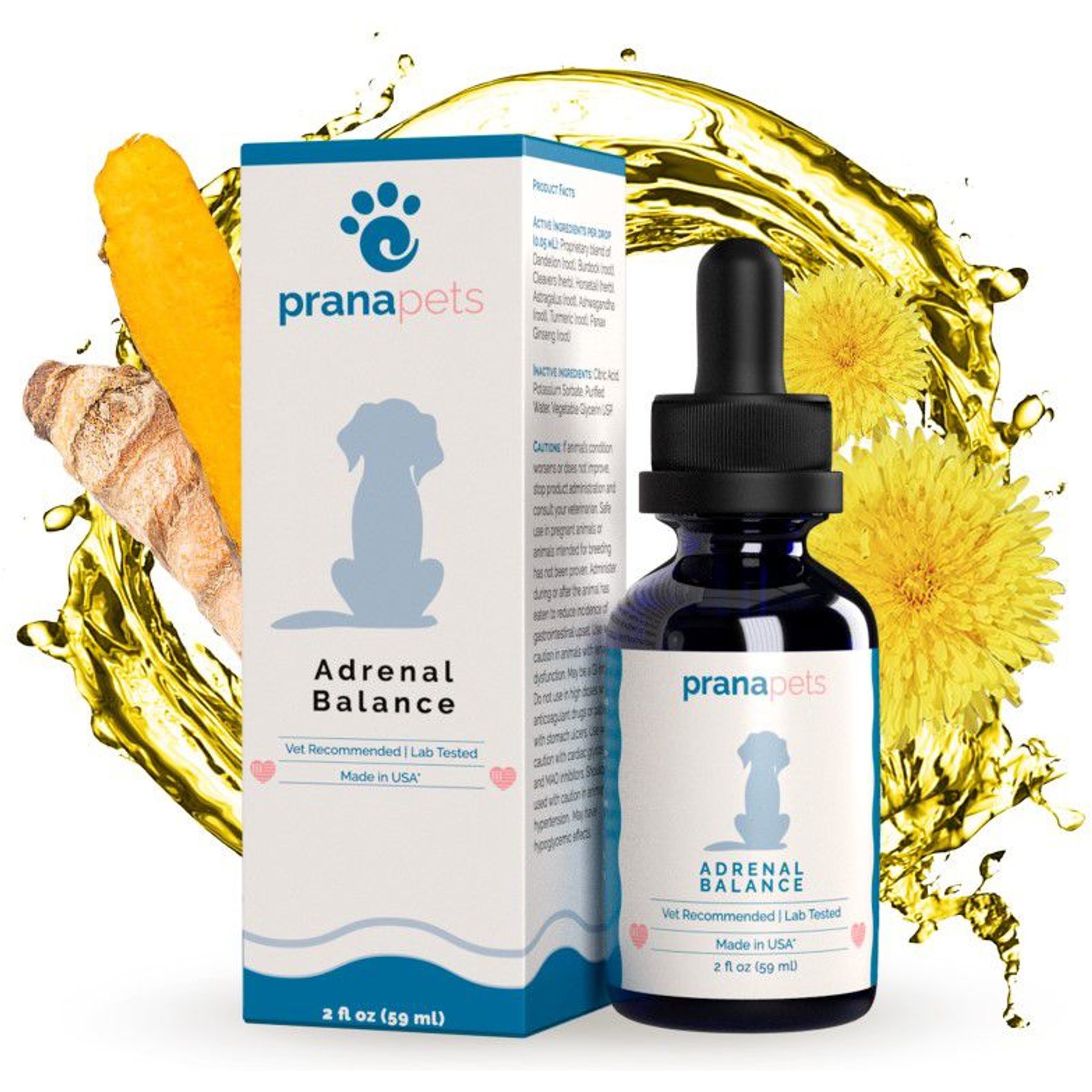 Prana Pets Adrenal Balance for Cushing's Disease for Dogs, 2-fl oz bottle