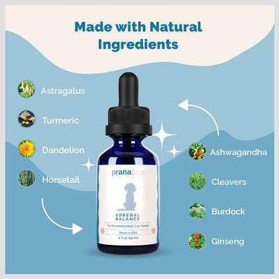 Show full view: Prana Pets Adrenal Balance for Cushing's Disease for Dogs, 2-fl oz bottle slide 5 of 10