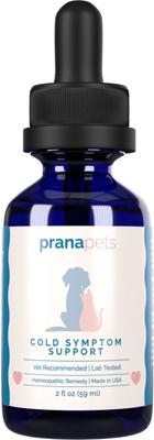 Show full view: Prana Pets Cold Symptom Support for Sneezing, Coughing, Wheezing Liquid Supplement for Cats & Dogs, 2-oz bottle slide 3 of 9