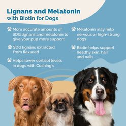 Prana Pets Lignans & Melatonin with Biotin for Cushing's Disease Support for Dogs, 26+ lbs, 90 count slide 2 of 6