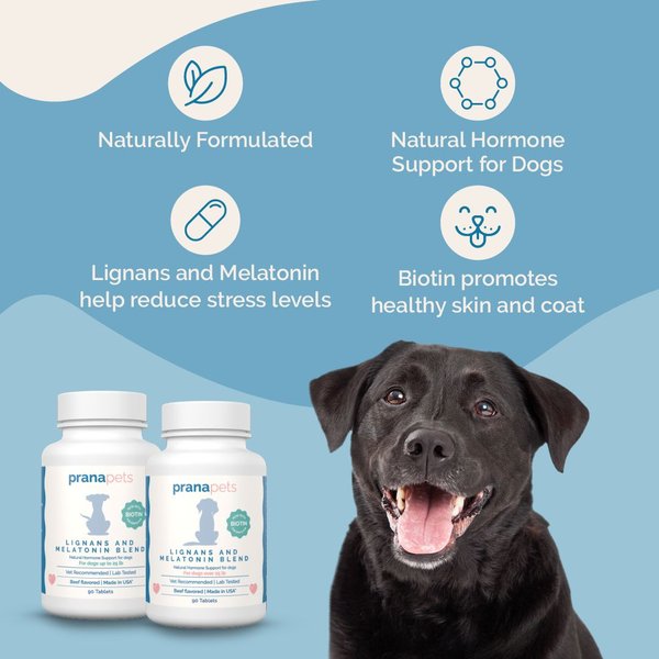 Prana Pets Lignans & Melatonin with Biotin for Cushing's Disease Support for Dogs