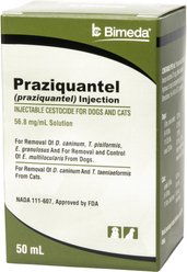 Praziquantel (Generic) Injectable Solution for Dogs & Cats, 50-mL vial