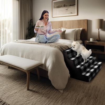 Show full view: Precious Tails 4-Step Dog & Cat Stairs, Black White slide 4 of 10