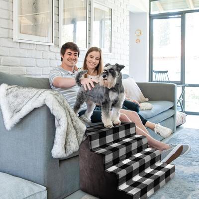 Show full view: Precious Tails 4-Step Dog & Cat Stairs, Black White slide 6 of 10