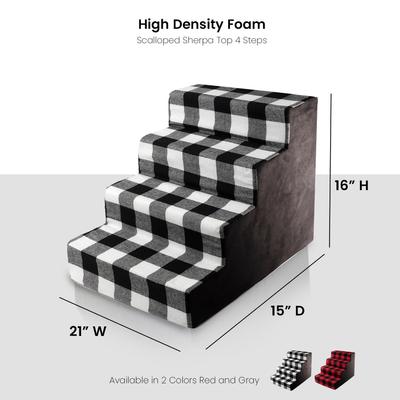 Show full view: Precious Tails 4-Step Dog & Cat Stairs, Black White slide 2 of 10