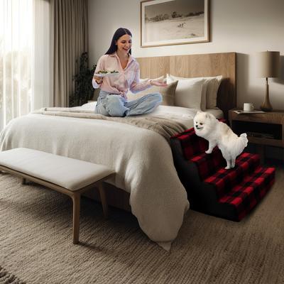 Show full view: Precious Tails 4-Step Dog & Cat Stairs, Red Black slide 5 of 10