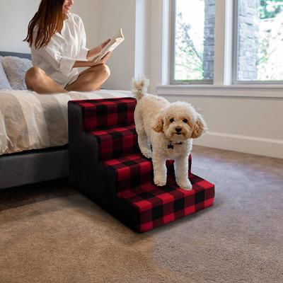 Show full view: Precious Tails 4-Step Dog & Cat Stairs, Red Black slide 6 of 10