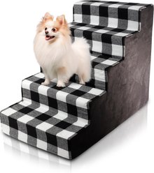 Precious Tails 5-Step Dog & Cat Stairs, Black White