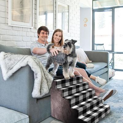 Show full view: Precious Tails 5-Step Dog & Cat Stairs, Black White slide 6 of 9