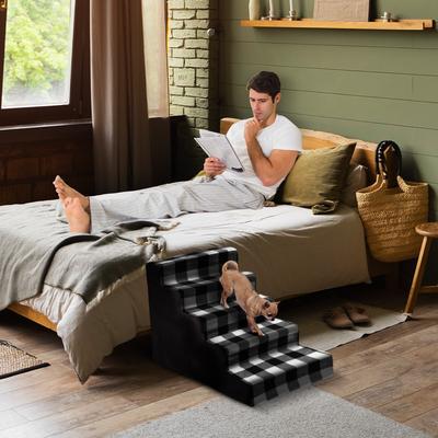 Show full view: Precious Tails 5-Step Dog & Cat Stairs, Black White slide 7 of 9