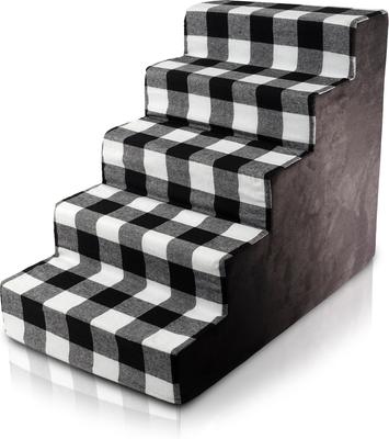 Show full view: Precious Tails 5-Step Dog & Cat Stairs, Black White slide 8 of 9