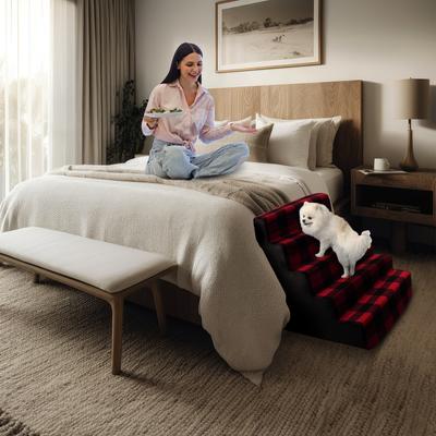 Show full view: Precious Tails 5-Step Dog & Cat Stairs, Red Black slide 4 of 9