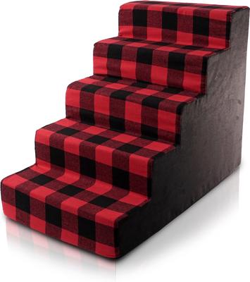 Show full view: Precious Tails 5-Step Dog & Cat Stairs, Red Black slide 8 of 9