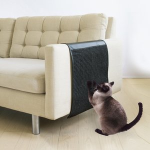 Precious Tails Cat Scratching Sofa Guard Vegan Leather Furniture Protector, Black