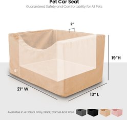 Precious Tails Co-Pilot Dog Car Booster Seat, Camel, Medium slide 2 of 7