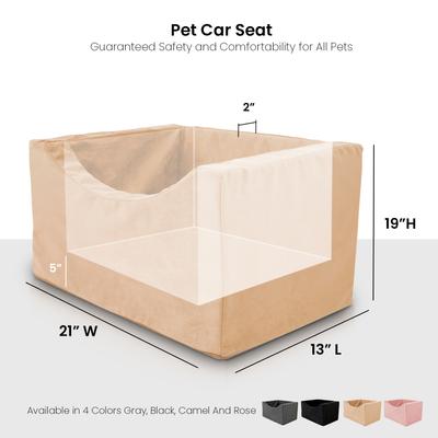 Show full view: Precious Tails Co-Pilot Dog Car Booster Seat, Camel, Medium slide 2 of 8