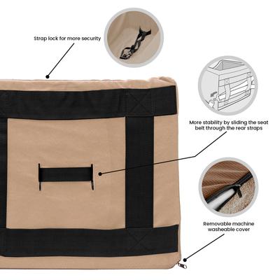 Show full view: Precious Tails Co-Pilot Dog Car Booster Seat, Camel, Medium slide 3 of 8