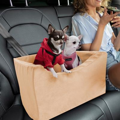 Show full view: Precious Tails Co-Pilot Dog Car Booster Seat, Camel, Medium slide 5 of 8