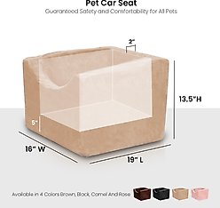 Precious Tails Co-Pilot Dog Car Booster Seat, Camel, Small slide 2 of 8