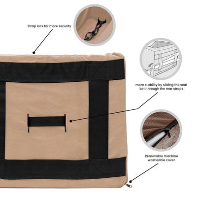 Show full view: Precious Tails Co-Pilot Dog Car Booster Seat, Camel, Small slide 4 of 10