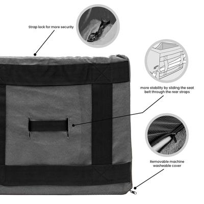 Show full view: Precious Tails Co-Pilot Dog Car Booster Seat, Gray, Small slide 3 of 9