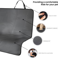 Precious Tails Co-Pilot Waterproof Car Seat Bench Cover, Gray slide 2 of 9