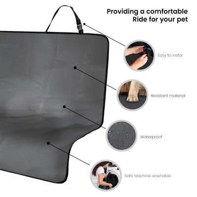 Show full view: Precious Tails Co-Pilot Waterproof Car Seat Bench Cover, Gray slide 2 of 9