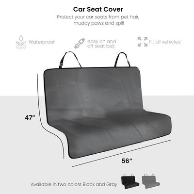 Show full view: Precious Tails Co-Pilot Waterproof Car Seat Bench Cover, Gray slide 3 of 9