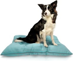 Precious Tails Co-Pilot Waterproof Pillow Cat & Dog Bed, Aqua Gray, Small