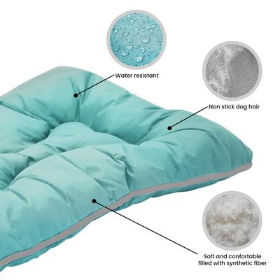 Show full view: Precious Tails Co-Pilot Waterproof Pillow Cat & Dog Bed, Aqua Gray, Small slide 4 of 9