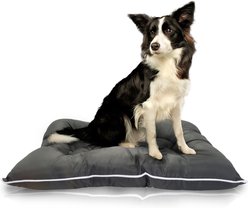 Precious Tails Co-Pilot Waterproof Pillow Cat & Dog Bed, Gray White, Large