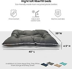 Precious Tails Co-Pilot Waterproof Pillow Cat & Dog Bed, Gray White, X-Large slide 2 of 7