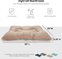 Precious Tails Co-Pilot Waterproof Pillow Cat & Dog Bed, Khaki Orange, Medium slide 2 of 9