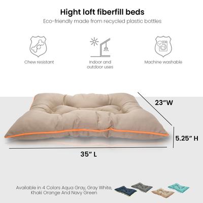 Show full view: Precious Tails Co-Pilot Waterproof Pillow Cat & Dog Bed, Khaki Orange, Medium slide 2 of 10