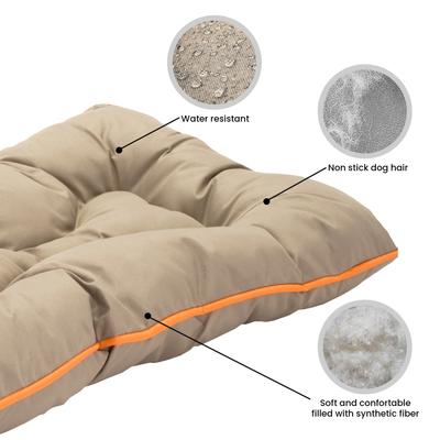 Show full view: Precious Tails Co-Pilot Waterproof Pillow Cat & Dog Bed, Khaki Orange, Medium slide 3 of 10