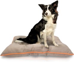 Precious Tails Co-Pilot Waterproof Pillow Cat & Dog Bed, Khaki Orange, Small