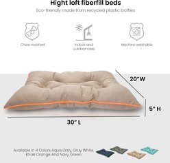 Precious Tails Co-Pilot Waterproof Pillow Cat & Dog Bed, Khaki Orange, Small slide 2 of 9