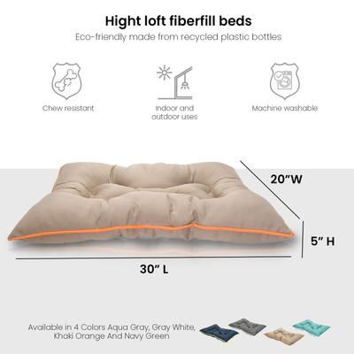 Show full view: Precious Tails Co-Pilot Waterproof Pillow Cat & Dog Bed, Khaki Orange, Small slide 2 of 10