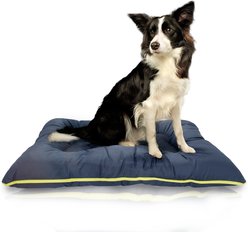 Precious Tails Co-Pilot Waterproof Pillow Cat & Dog Bed, Navy Green, Large
