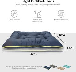 Precious Tails Co-Pilot Waterproof Pillow Cat & Dog Bed, Navy Green, X-Large slide 2 of 7