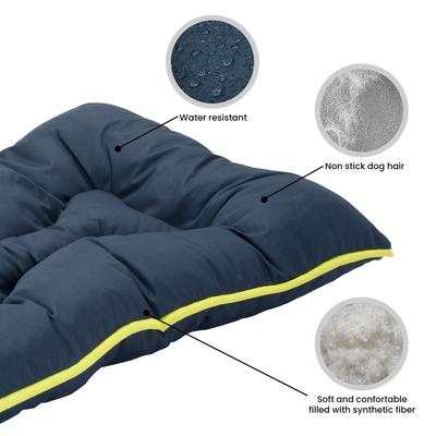 Show full view: Precious Tails Co-Pilot Waterproof Pillow Cat & Dog Bed, Navy Green, X-Large slide 3 of 8
