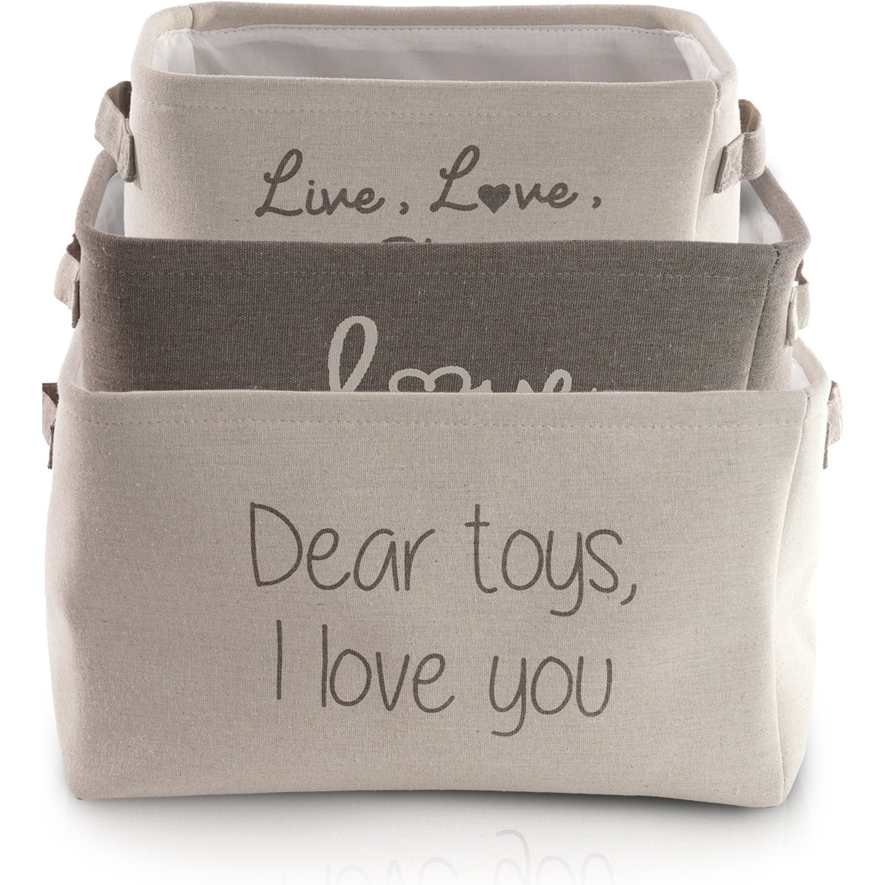 Precious Tails "Dear toys, I love you" Print Set Linen Storage Bin