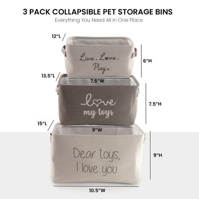 Show full view: Precious Tails "Dear toys, I love you" Print Set Linen Storage Bin slide 3 of 8
