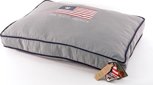 Show full view: Precious Tails "Dog Bless Ameria" Orthopedic Pillow Cat & Dog Bed with Removable Cover, Gray, Small slide 2 of 8