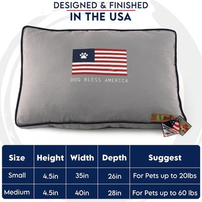 Show full view: Precious Tails "Dog Bless Ameria" Orthopedic Pillow Cat & Dog Bed with Removable Cover, Gray, Small slide 7 of 8