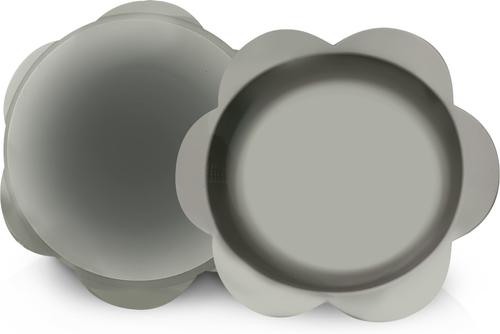 Show full view: Precious Tails Flower Non-Skid Silicone Dog & Cat Bowl, Gray, Large slide 2 of 8