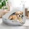 Show in main carousel: Precious Tails Herringbone Canvas Fleece Deep Dish Covered Cat & Dog Bed, Gray, Large slide 5 of 8